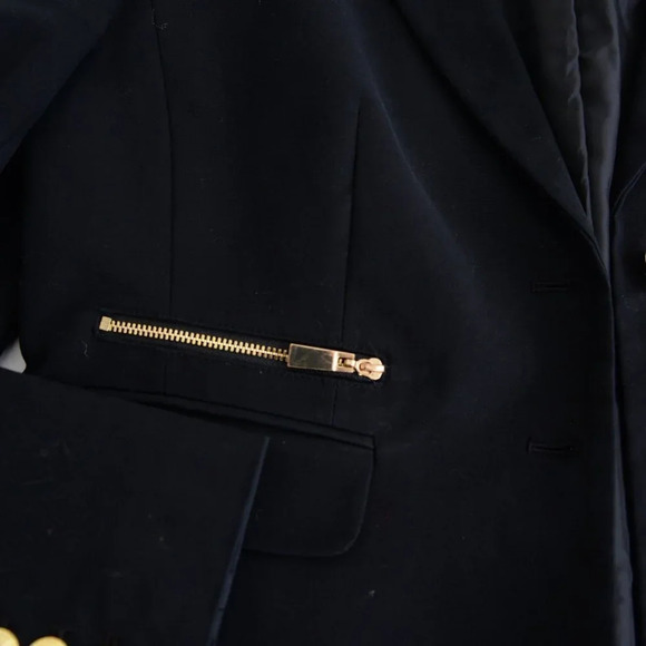 Vince Camuto Black Blazer with Single Gold Button Fitted Jacket Size 14 - Picture 8 of 13